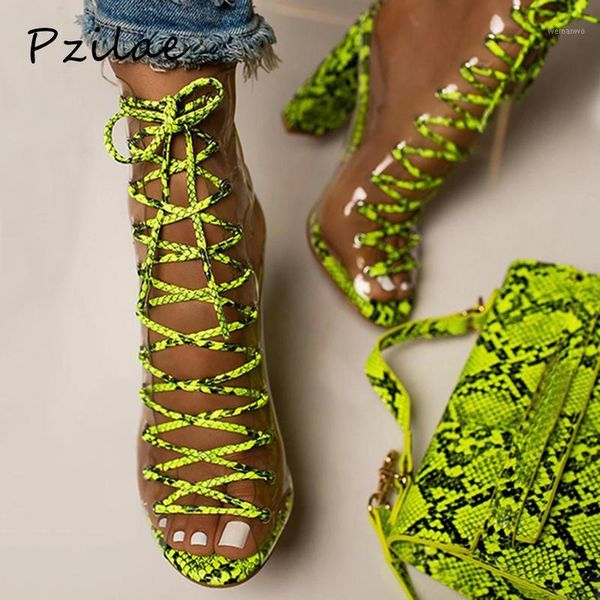 pzilae summer green serpentine pvc transparent sandals square high heels women boots ankle high heel sandals boots size 421, Black
pzilae summer green serpentine pvc transparent sandals square high heels women boots ankle high heel sandals boots size 421, Black