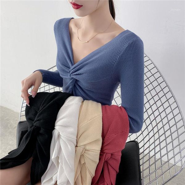 2021 winter thick sweater women knitted ribbed pullover sweater low v-neck long cross slim jumper soft warm pull femme1, White;black
2021 winter thick sweater women knitted ribbed pullover sweater low v-neck long cross slim jumper soft warm pull femme1, White;black