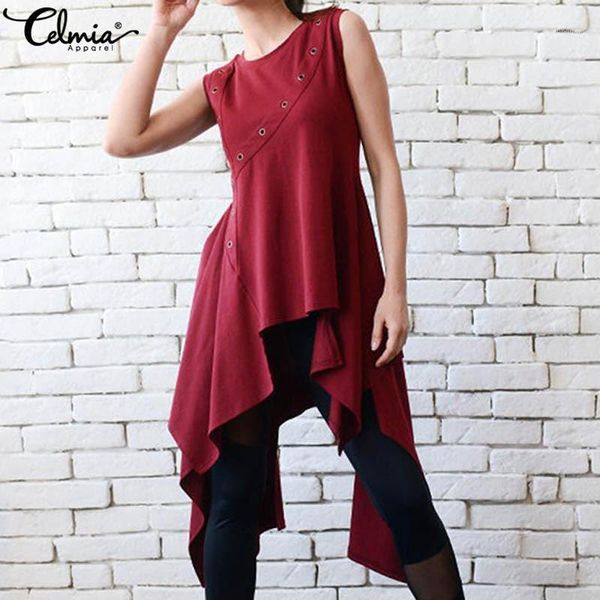 long asymmetrical blouses fashion celmia women sleeveless summer vintage shirts casual loose hollow work blusas kaftan1, White
long asymmetrical blouses fashion celmia women sleeveless summer vintage shirts casual loose hollow work blusas kaftan1, White