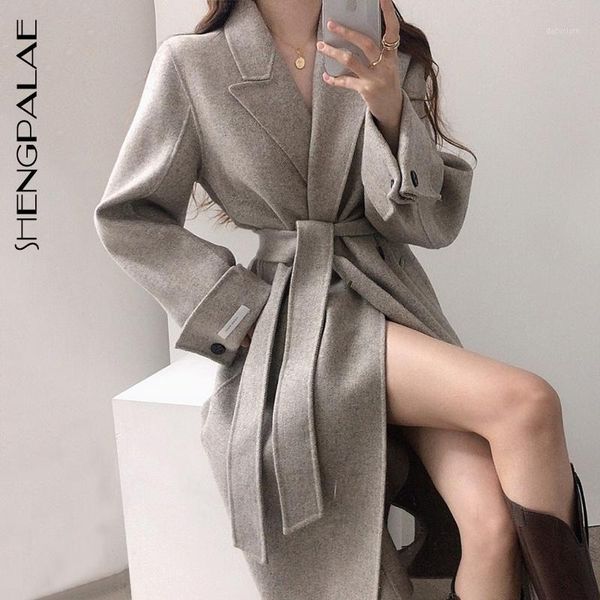 shengpalae 2020 winter woemn's coat over knee turn-down collar long-sleeved solid color straight woolen overcoat with belt 8d7251, Black
shengpalae 2020 winter woemn's coat over knee turn-down collar long-sleeved solid color straight woolen overcoat with belt 8d7251, Black