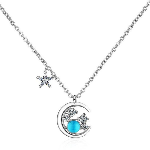 women trendy 925 silver blue stars moon pendant necklace for girls female simple short clavicle necklace gift korea jewelry
women trendy 925 silver blue stars moon pendant necklace for girls female simple short clavicle necklace gift korea jewelry