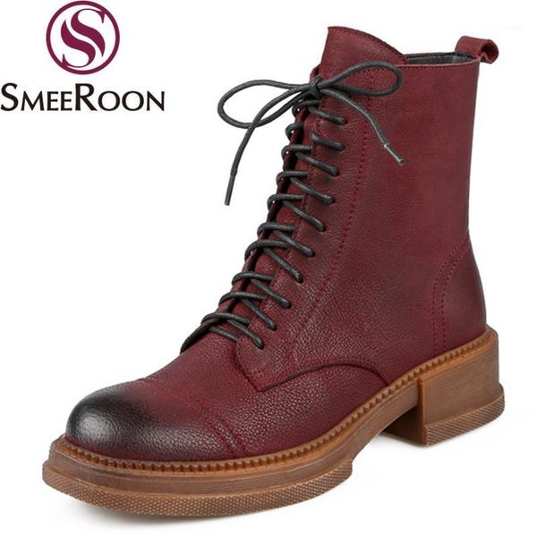 boots smeeroon 2021 arrival fashion ankle genuine leather low heel round toe autumn winter women black brown1
boots smeeroon 2021 arrival fashion ankle genuine leather low heel round toe autumn winter women black brown1