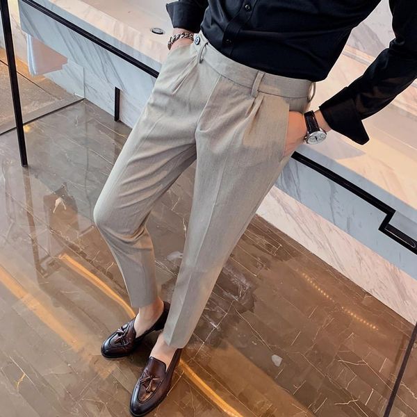men's suits & blazers korean all match business casual men clothes 2021 formal pants dress slim fit fashion straight office tro, White;black
men's suits & blazers korean all match business casual men clothes 2021 formal pants dress slim fit fashion straight office tro, White;black