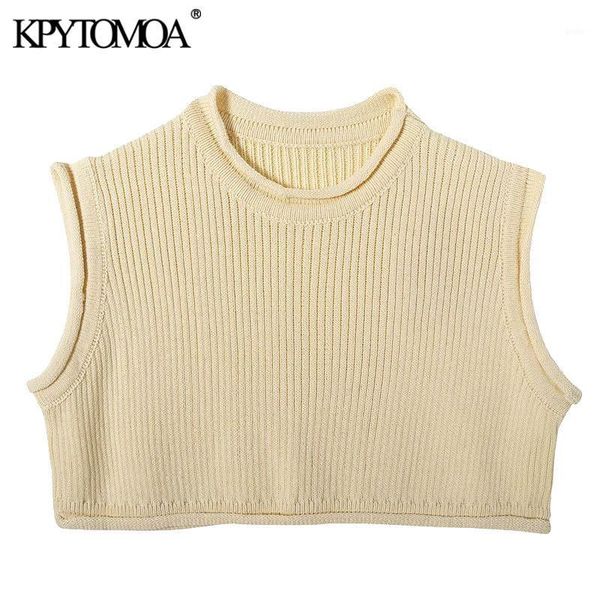 kpytomoa women 2020 fashion solid cropped knitted sweater vintage o neck sleeveless female pullovers chic 1, White;black
kpytomoa women 2020 fashion solid cropped knitted sweater vintage o neck sleeveless female pullovers chic 1, White;black