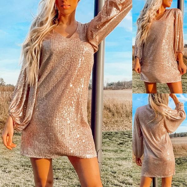 lantern sleeve dresses sequined long sleeve dress women's fashion sequin deep v long vestido, Black;gray
lantern sleeve dresses sequined long sleeve dress women's fashion sequin deep v long vestido, Black;gray