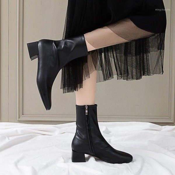 boots black pu leather ankle women winter shoes mid heel side zipper square toe elegant thick short booties ladies 20211
boots black pu leather ankle women winter shoes mid heel side zipper square toe elegant thick short booties ladies 20211