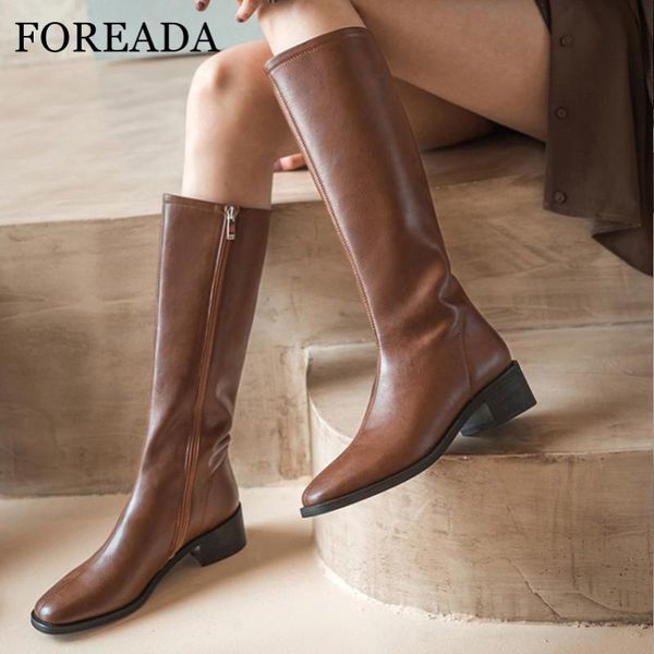 foreada real leather riding boots women med heel knee high boots zip chunky heel long square toe female shoes autumn brown, Black
foreada real leather riding boots women med heel knee high boots zip chunky heel long square toe female shoes autumn brown, Black