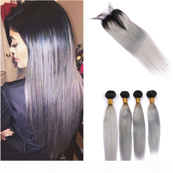 silver grey ombre virgin hair closure with 4 bundles peruvian straight weaves #1b grey ombre dark roots human hair extensions with closure, Black;brown
silver grey ombre virgin hair closure with 4 bundles peruvian straight weaves #1b grey ombre dark roots human hair extensions with closure, Black;brown