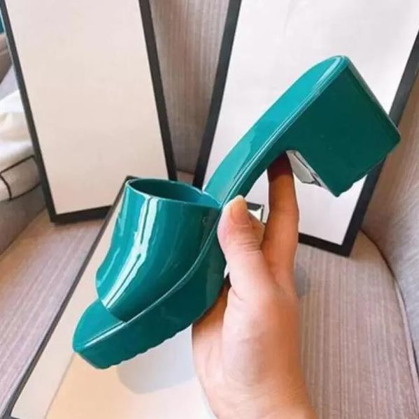 women high heel sandals thick bottom slippers chunky rubber slides lady bright leather slipper beach shoes, Black
women high heel sandals thick bottom slippers chunky rubber slides lady bright leather slipper beach shoes, Black