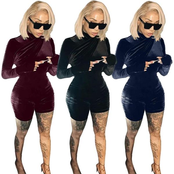 nightclub wear women solid velvet jumpsuits 2020 autumn new arrivals lady's o-neck full sleeve skinny short rompers, Black;white
nightclub wear women solid velvet jumpsuits 2020 autumn new arrivals lady's o-neck full sleeve skinny short rompers, Black;white