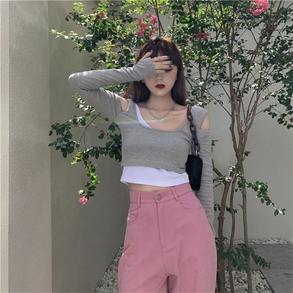 pu xiaohua 2020 spring and autumn new ins women t-shirt t-shirt's team wind repair height bounce fake two long sleeve autumn t-shirt fo, White
pu xiaohua 2020 spring and autumn new ins women t-shirt t-shirt's team wind repair height bounce fake two long sleeve autumn t-shirt fo, White