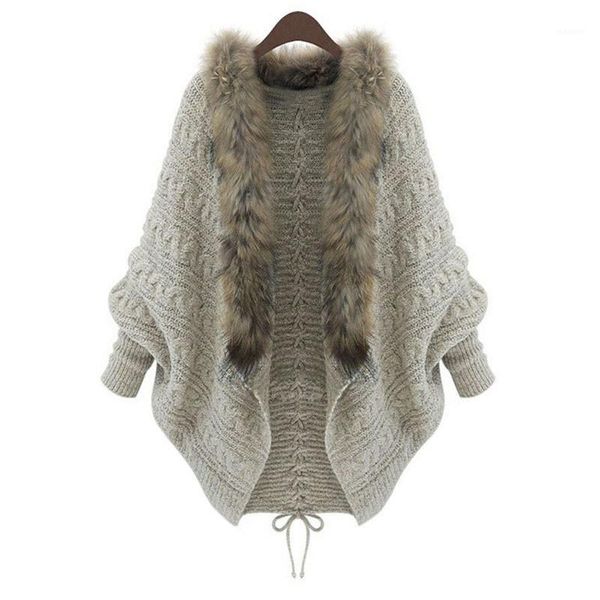 women autumn new knit loose fur collar sweater batwing sleeve knit cardigan fur collar coat female loose streetwear sweater1, Black;brown
women autumn new knit loose fur collar sweater batwing sleeve knit cardigan fur collar coat female loose streetwear sweater1, Black;brown