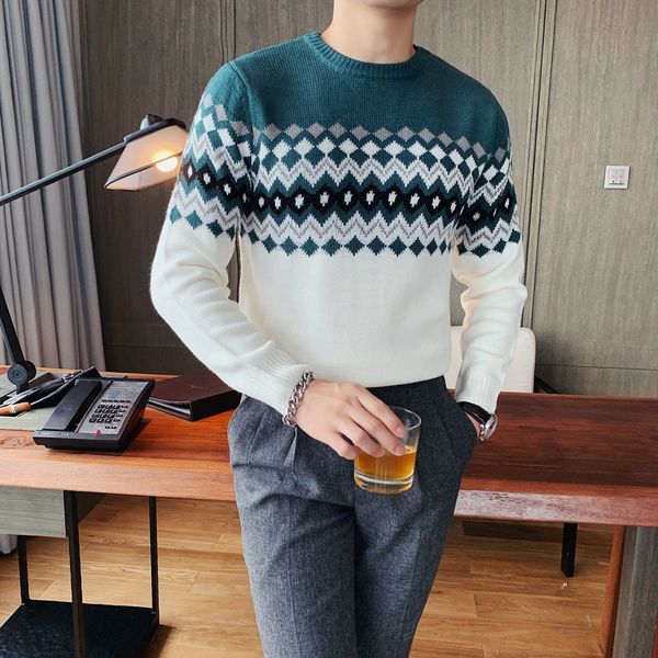 2020 contrast color of diamond pullover pull male fashion homme style korean sweater hombre z21l, White;black
2020 contrast color of diamond pullover pull male fashion homme style korean sweater hombre z21l, White;black