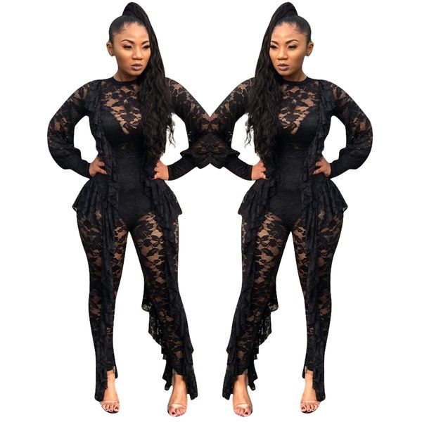 yd autumn european and american womens clothing see-through lace jumpsuit womens clothing, Black;white
yd autumn european and american womens clothing see-through lace jumpsuit womens clothing, Black;white