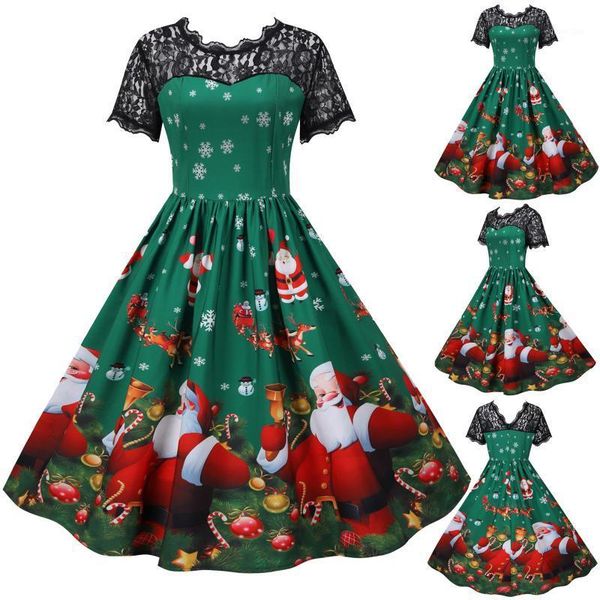 40# big swing christmas dress elegant short sleeve lace 1950s vintage santa printed party dress plus size a-line robe1, Black;gray
40# big swing christmas dress elegant short sleeve lace 1950s vintage santa printed party dress plus size a-line robe1, Black;gray