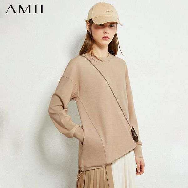 women's hoodies & sweatshirts amii minimalism autumn winter hoodie women fashion solid spliced oneck loose sweatshirt causal 12040643, Black
women's hoodies & sweatshirts amii minimalism autumn winter hoodie women fashion solid spliced oneck loose sweatshirt causal 12040643, Black