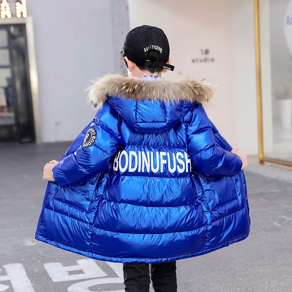 new cuda bright face children's jacket winter thickening boys and girls long white duck down fur collar coat, Blue;gray
new cuda bright face children's jacket winter thickening boys and girls long white duck down fur collar coat, Blue;gray