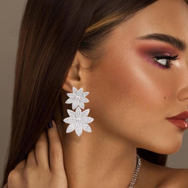 dangle & chandelier godki 55mm famous luxury flower blossom earrings for women wedding full mirco cubic zircon earring fashion jewelry, Silver
dangle & chandelier godki 55mm famous luxury flower blossom earrings for women wedding full mirco cubic zircon earring fashion jewelry, Silver