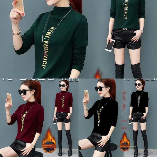 thickened and plush half high collar bottoming coat t-shirt women's long sleeve t-shirt autumn and winter new slim fitting korean 7n, White
thickened and plush half high collar bottoming coat t-shirt women's long sleeve t-shirt autumn and winter new slim fitting korean 7n, White