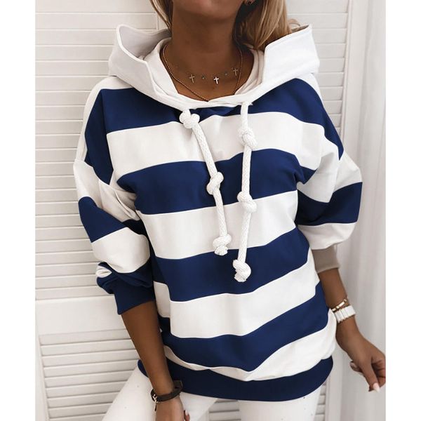 ladies casual long sleeve striped hoodie sweatshirt hooded pullover blouses top, Black
ladies casual long sleeve striped hoodie sweatshirt hooded pullover blouses top, Black