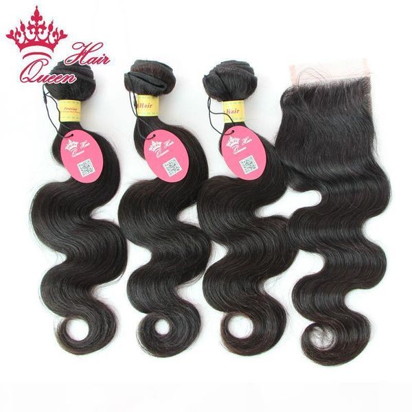 queen hair 100% peruvian virgin human hair 10"-28" 4pcs lot body wave natural colour 1 pc lace closure and 3pcs hair, Black
queen hair 100% peruvian virgin human hair 10"-28" 4pcs lot body wave natural colour 1 pc lace closure and 3pcs hair, Black