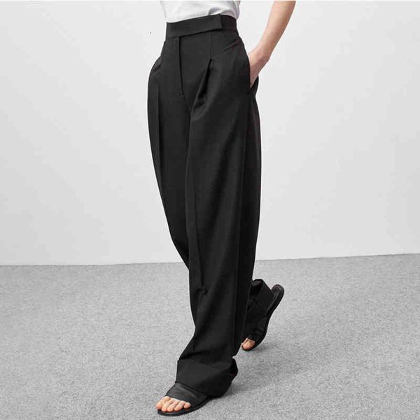spring autumn solid color floor dragging trousers with loose high waist pocket for relaxed comfortable womens wide, Black;white
spring autumn solid color floor dragging trousers with loose high waist pocket for relaxed comfortable womens wide, Black;white
