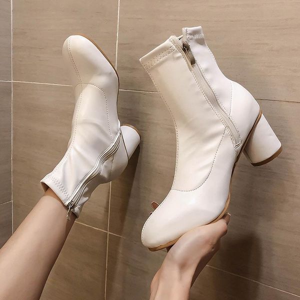 trendy round heels zipper boots women shoes 35-40 square toe short skinny botas microfiber leather high heels riding boots 2020, Black
trendy round heels zipper boots women shoes 35-40 square toe short skinny botas microfiber leather high heels riding boots 2020, Black