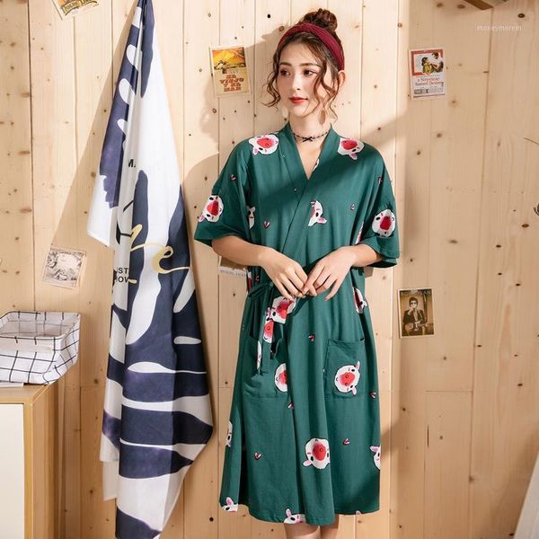 women's sleepwear japanese style woman kimono robes green cartoon print loose pajamas spring yukata cotton spa lounge homewear1, Black;red
women's sleepwear japanese style woman kimono robes green cartoon print loose pajamas spring yukata cotton spa lounge homewear1, Black;red