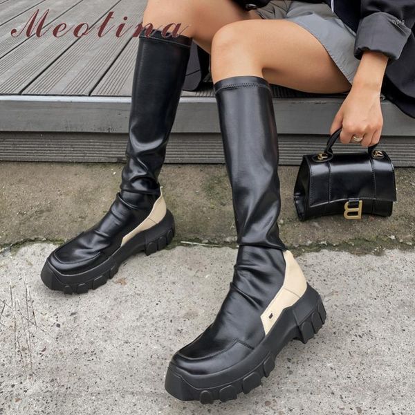 boots meotina genuine leather flat platform knee-high women shoes round toe slip-on stretch long female autumn black 34-391
boots meotina genuine leather flat platform knee-high women shoes round toe slip-on stretch long female autumn black 34-391