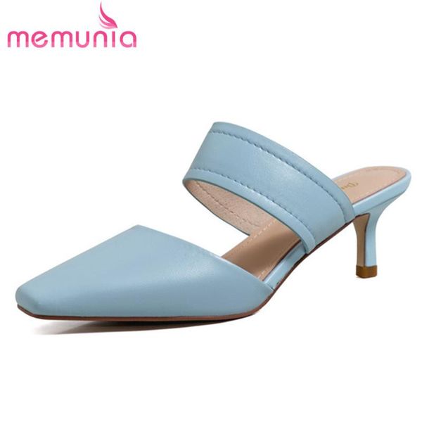 slippers memunia 2021 arrive genuine leather shoes women slipper square toe thin high heels summer party ladies, Black
slippers memunia 2021 arrive genuine leather shoes women slipper square toe thin high heels summer party ladies, Black