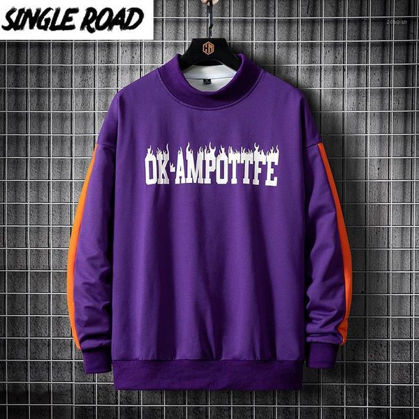 men's hoodies & sweatshirts singleroad mens crewneck sweatshirt men purple patchwork oversized japanese streetwear hip hop hoodie hoodi, Black
men's hoodies & sweatshirts singleroad mens crewneck sweatshirt men purple patchwork oversized japanese streetwear hip hop hoodie hoodi, Black