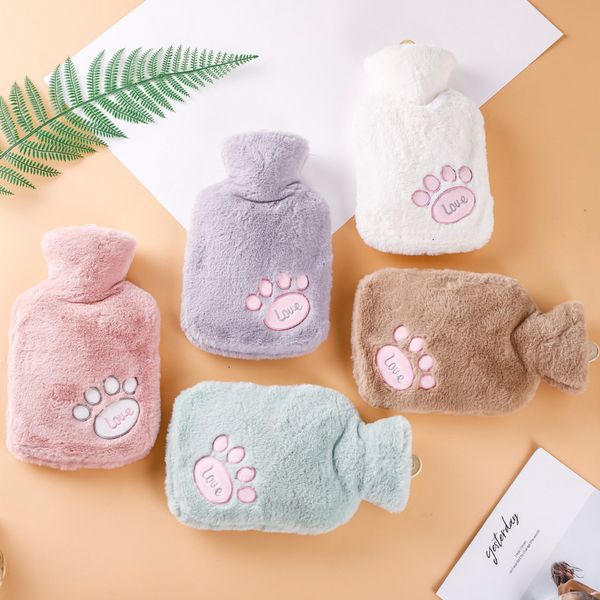 1000ml Bag Cute Cartoon Animals Plush Pocket Portable Winter Hand Warmer Injection Water Bottle For Women