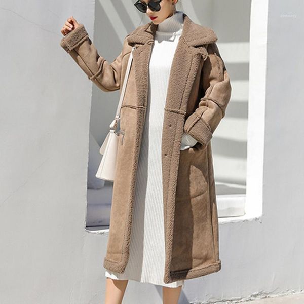 plus size winter long woolen coats women thicken wool blend deerskin velvet overcoat outerwear female korean loose jackets 3516#1, Black
plus size winter long woolen coats women thicken wool blend deerskin velvet overcoat outerwear female korean loose jackets 3516#1, Black