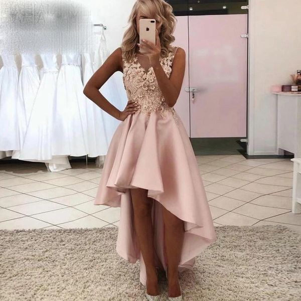 setwell jewel sheer neck a-line prom dresses sleeveless lace appliques pleated satin hi-lo evening party gowns, Black
setwell jewel sheer neck a-line prom dresses sleeveless lace appliques pleated satin hi-lo evening party gowns, Black