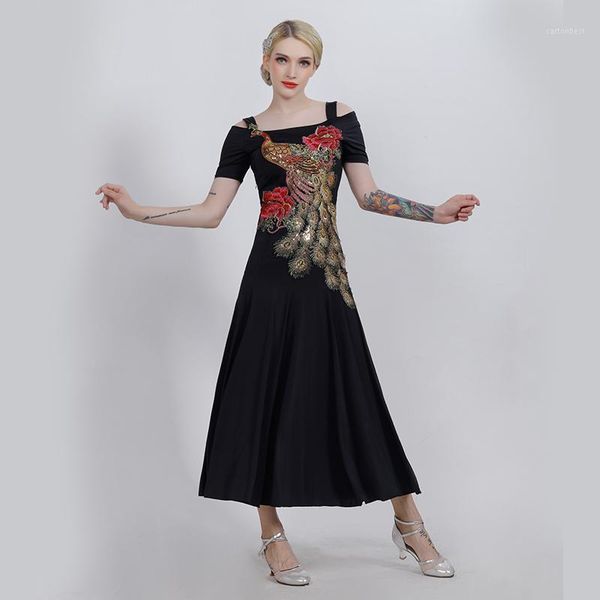 stage wear peacock standard ballroom dress dance dresses waltz dancing modern costumes rumba costumes1, Black;red
stage wear peacock standard ballroom dress dance dresses waltz dancing modern costumes rumba costumes1, Black;red