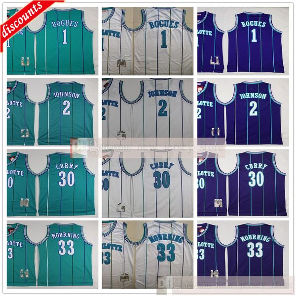 retro basketball 1 tyrone muggsy jersey stitched 2 larry johnson 30 dell curry 33 alonzo mourning white green purple jersey, Black;red
retro basketball 1 tyrone muggsy jersey stitched 2 larry johnson 30 dell curry 33 alonzo mourning white green purple jersey, Black;red