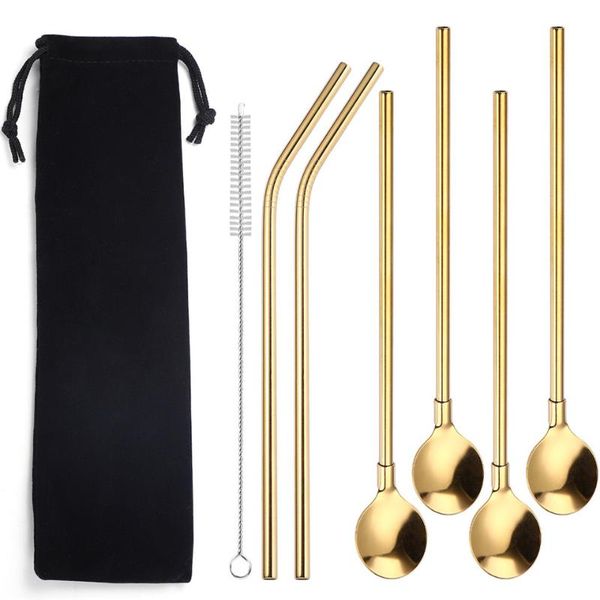 drinking straws 6pcs reusable metal set with cleaner brush 304 stainless steel straw milk drinkware bar party accessory
drinking straws 6pcs reusable metal set with cleaner brush 304 stainless steel straw milk drinkware bar party accessory