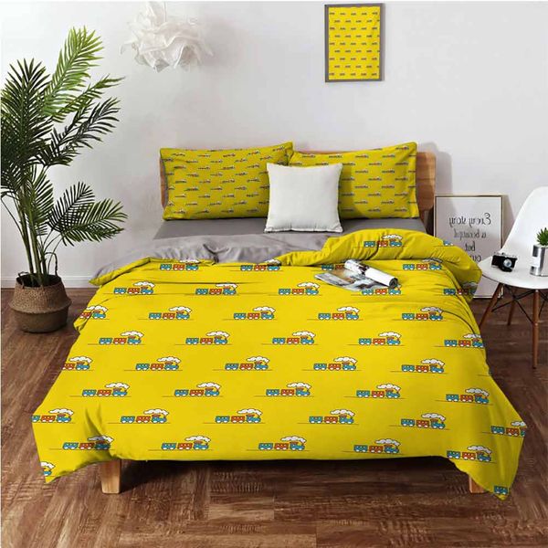 funny toy train on the road baby playroom kids nursery baby showerbedding 3-piece set