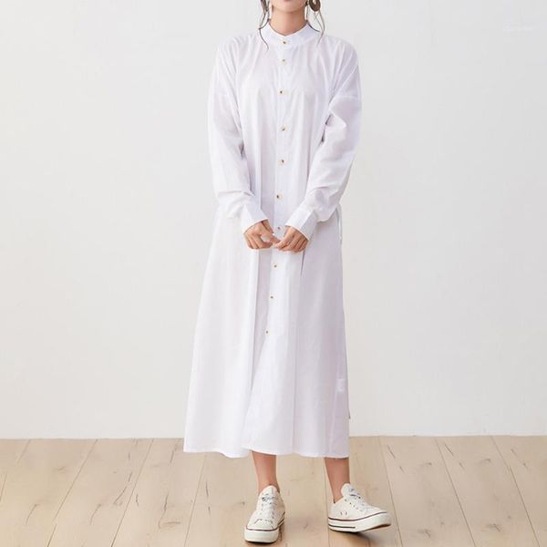 ladies shirt dress new solid color women's casual long sleeve white spring autumn loose single-breasted stand collar shirts1, Black;gray
ladies shirt dress new solid color women's casual long sleeve white spring autumn loose single-breasted stand collar shirts1, Black;gray