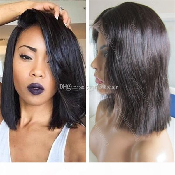 short bob full lace wig 12inch straight human hair glueless lace front wig ing, Black;brown
short bob full lace wig 12inch straight human hair glueless lace front wig ing, Black;brown