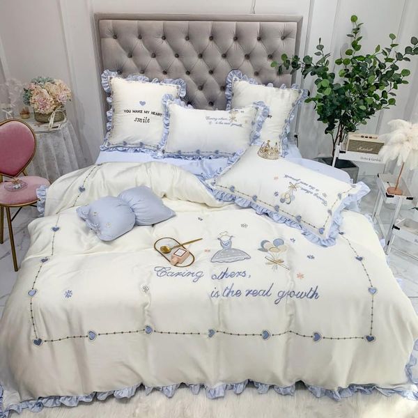 37 600tc tencel king bedding set 4/7pcs bed cover bedsheet duvet cover princess embroidery bed set
37 600tc tencel king bedding set 4/7pcs bed cover bedsheet duvet cover princess embroidery bed set