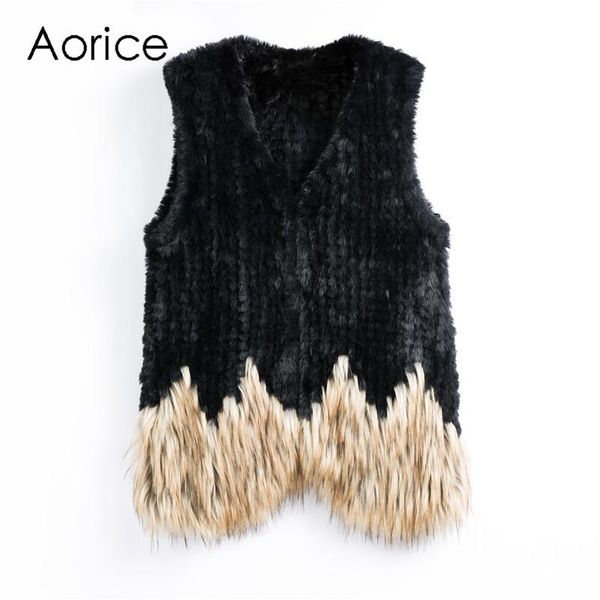 women's fur & faux aorice ff904 knit vest coat imitate jacket winter warm stitching color casual outwear overcoat, Black
women's fur & faux aorice ff904 knit vest coat imitate jacket winter warm stitching color casual outwear overcoat, Black