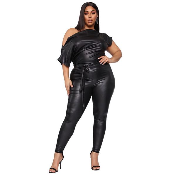pu designer womens skinny rompers fashion one shoulder womens jumpsuits casual with bows ladies clothing, Black;white
pu designer womens skinny rompers fashion one shoulder womens jumpsuits casual with bows ladies clothing, Black;white