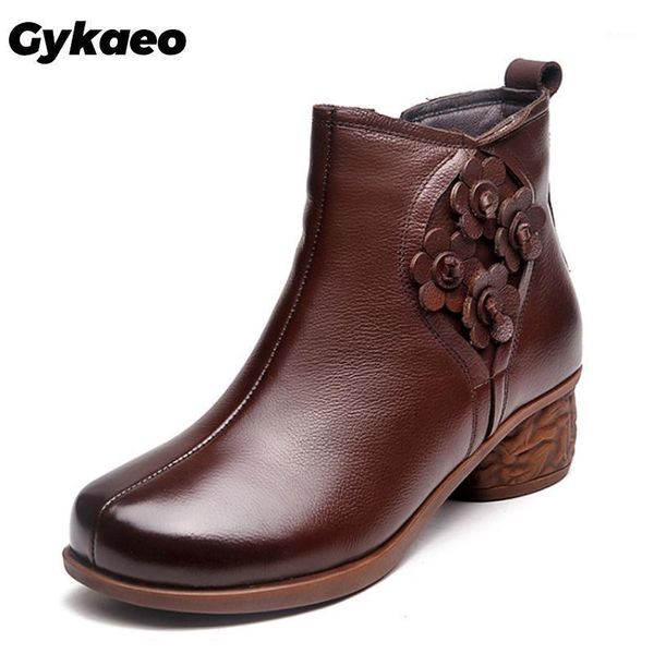 gykaeo spring autumn winter women boots genuine leather thick heels ankle boots for women shoes retro flower zipper short1, Black
gykaeo spring autumn winter women boots genuine leather thick heels ankle boots for women shoes retro flower zipper short1, Black
