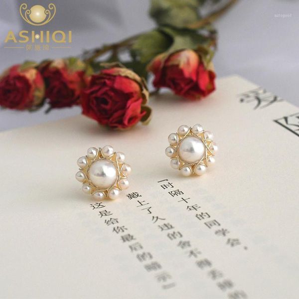 stud ashiqi natural freshwater pearl sun flower handmade earrings for women wedding 925 sterling silver fashion jewelry 2021 1, Golden;silver
stud ashiqi natural freshwater pearl sun flower handmade earrings for women wedding 925 sterling silver fashion jewelry 2021 1, Golden;silver