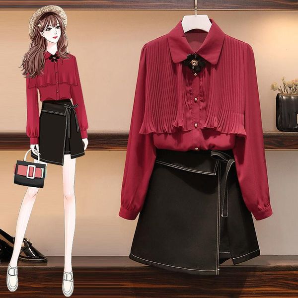 women 2021 new autumn fashion 2 piece suits female solid color single breasted shirts ladies bow short skirts sets q227, Gray
women 2021 new autumn fashion 2 piece suits female solid color single breasted shirts ladies bow short skirts sets q227, Gray