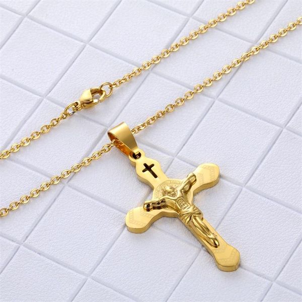 pendant necklaces 2021 fashion jesus cross for women girls men stainless steel link chain gold necklace charm christian jewelry chokers, Silver
pendant necklaces 2021 fashion jesus cross for women girls men stainless steel link chain gold necklace charm christian jewelry chokers, Silver