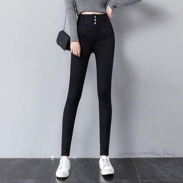 three button high waist stretch skinny jeans women classic solid slim denim pencil pants 2021 new casual leggings trousers1, Blue
three button high waist stretch skinny jeans women classic solid slim denim pencil pants 2021 new casual leggings trousers1, Blue