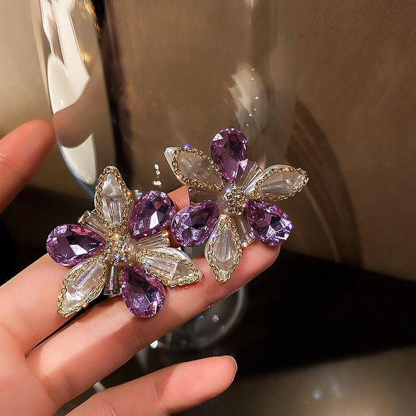 fyuan elegant flower purple crystal stud earrings for women geometric earrings weddings party jewelry, Golden;silver
fyuan elegant flower purple crystal stud earrings for women geometric earrings weddings party jewelry, Golden;silver