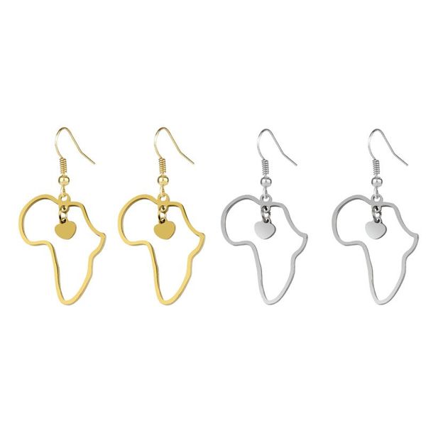 Stainless Steel Jewelry Africa Map Earring Heart Map Of Africa dangle earrings Ethnic For Women Men Ladies Gifts, Silver
Stainless Steel Jewelry Africa Map Earring Heart Map Of Africa dangle earrings Ethnic For Women Men Ladies Gifts, Silver